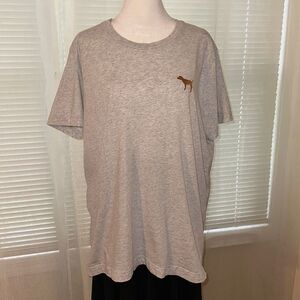 PINK VS L Silver Gray Heathered Classic Short Sleeve Tee Gold PINK Back Logo